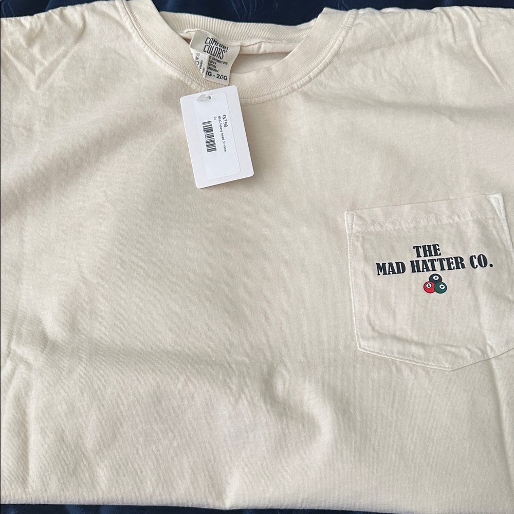 Comfort Colors Cream Pocket Tee with Logo